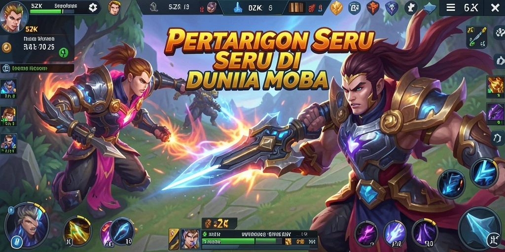 Tampilan gameplay yang mendebarkan di 5ZK dengan aksi MOBA.