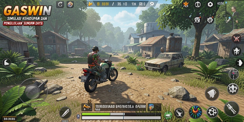 Tampilan gameplay GASWIN yang menawan dan penuh warna.