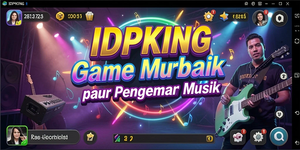 Screenshot utama IDPKING menampilkan gameplay musik yang dinamis.