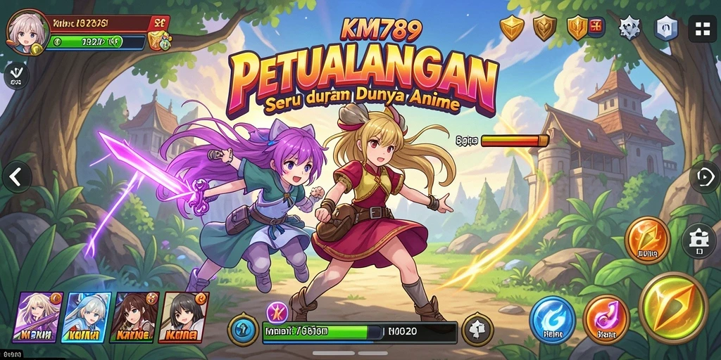 Screenshot menampilkan karakter anime dalam aksi bertarung yang seru.