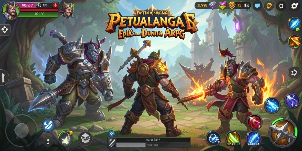 Tampilan epik pertarungan dalam gameplay ARPG MDG188.