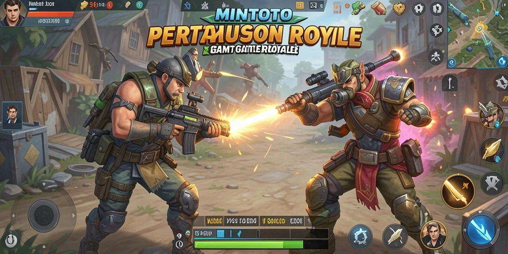 Gameplay seru MINTOTO dengan aksi pertarungan Battle Royale.