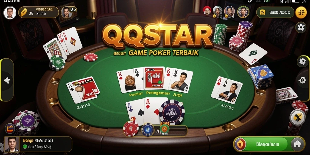 Tampilan gameplay Poker yang seru dan mengasyikkan di QQSTAR.