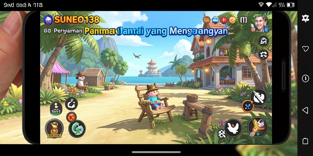 Tampilan gameplay SUNEO138 yang ceria dan menyenangkan.