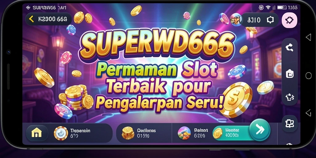 Tampilan antarmuka permainan Slot SUPERWD666 yang menarik.