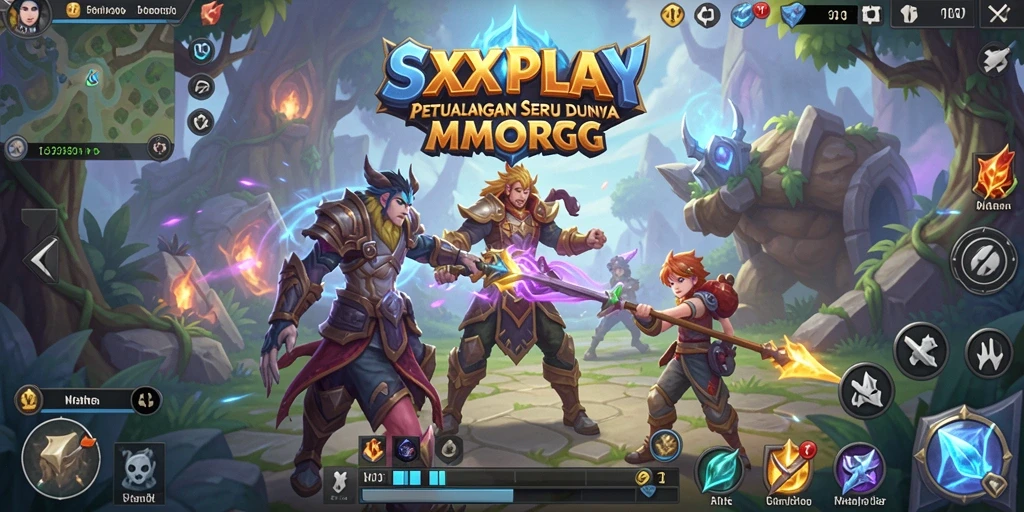 Screenshot SXXPLAY menampilkan aksi seru dalam pertarungan MMORPG.